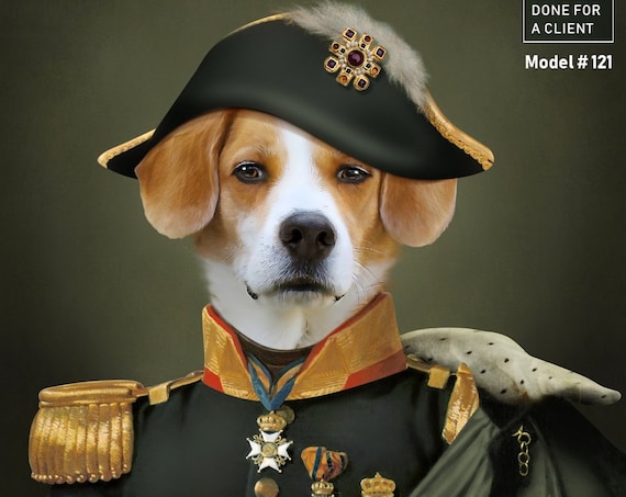 Your pet in Military Uniform | Digital Portrait | Unisex | Army Historical Costume | Personalized Gift