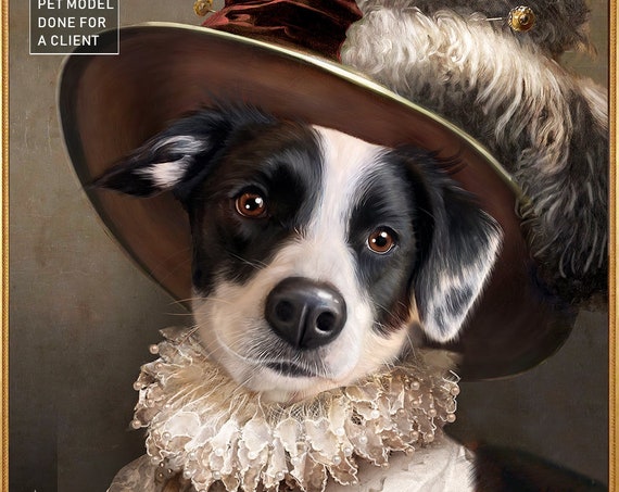 French Princess, Queen, 18 century, Personalized gift, Custom gift, Royal Pet, Regal pet portraits, Funny gift, Dog Portrait, by JAnovelty