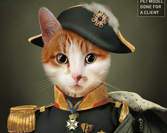 Your pet in Military Uniform | Digital Portrait | Unisex | Army Historical Costume | Personalized Gift