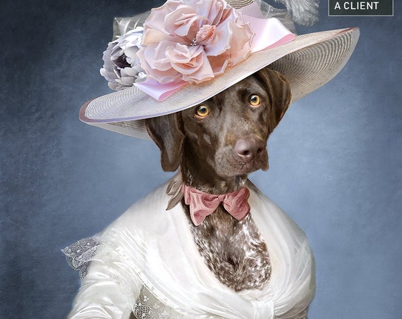 My fair lady Large hat, Personalized gift, Custom gift, Royal Pet, Regal pet portraits, Funny gift, Dog Portrait, by JAnovelty