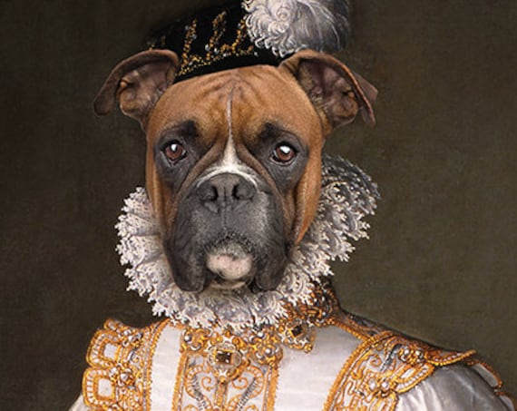 Classy custom pet portrait, Custom Pet Portraits, Dog Portrait, Custom pet art, Medieval dog portrait, Renaissance dog portrait by JAnovelty