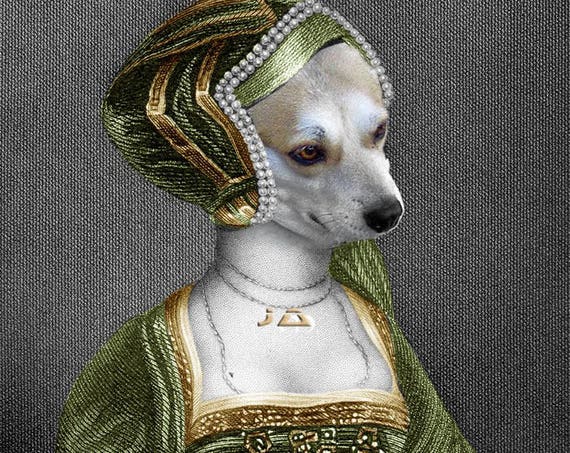 Anne Boleyn, Custom Pet Portraits, Dog or Cat Portrait, Digital personalized portrait painting, using your Pet's Photo