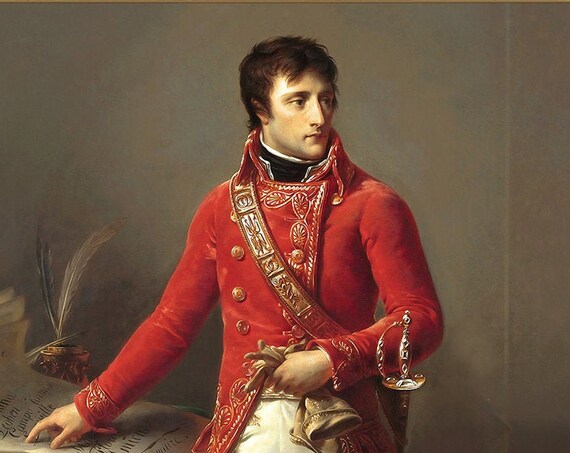 French King, Napoleon Bonaparte, Man horse portrait painting, Battle painting, Gift for men by JAnovelty