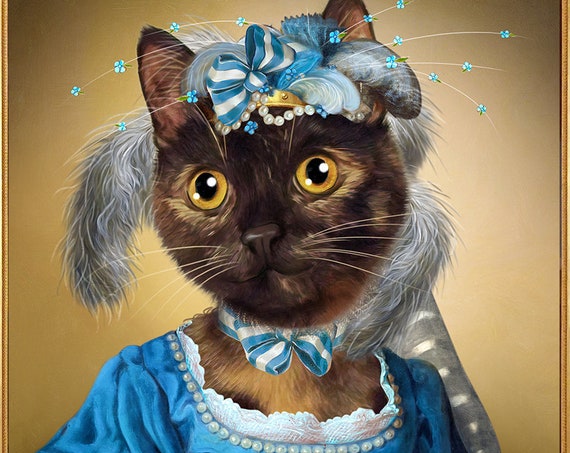 Custom Cat portrait, Custom dog portrait, Funny portrait, Pet Portrait Painting, Custom Pet Portrait, by JAnovelty