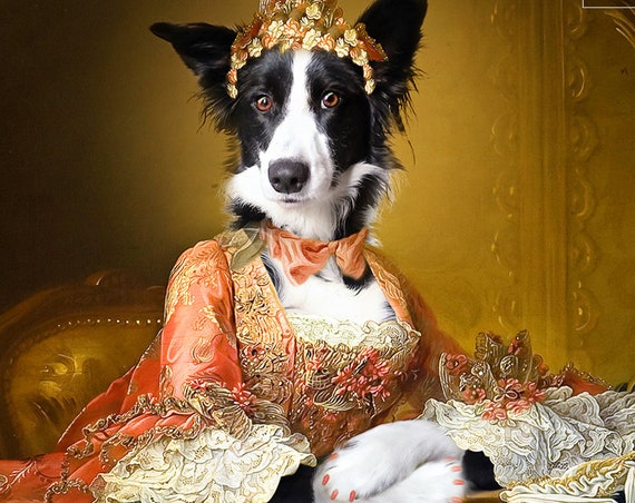 Royal Woman Custom Pet Portraits, Dog or Cat Portrait, Neoclassical, 17 century, Digital personalized poster, Pet Portrait by JAnovelty