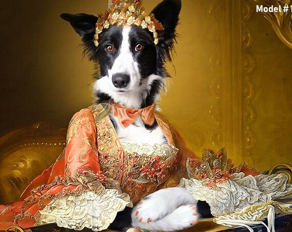 Royal Woman Custom Pet Portraits, Dog or Cat Portrait, Neoclassical, 17 century, Digital personalized poster, Pet Portrait by JAnovelty
