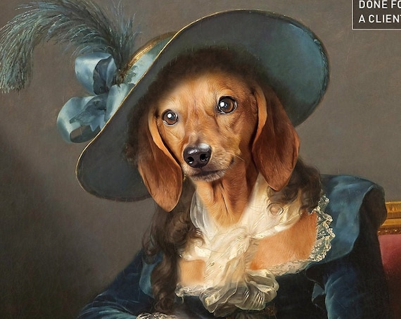 Southern Belle Painting from Photo | Custom Dog Painting | Personalized Christmas Gift