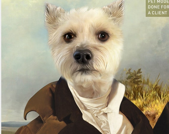 Mr. Darcy, Jane Austen Victorian Gentleman, 18th Century, High class society, Gift idea, Pet portrait, Personalized gift by JAnovelty