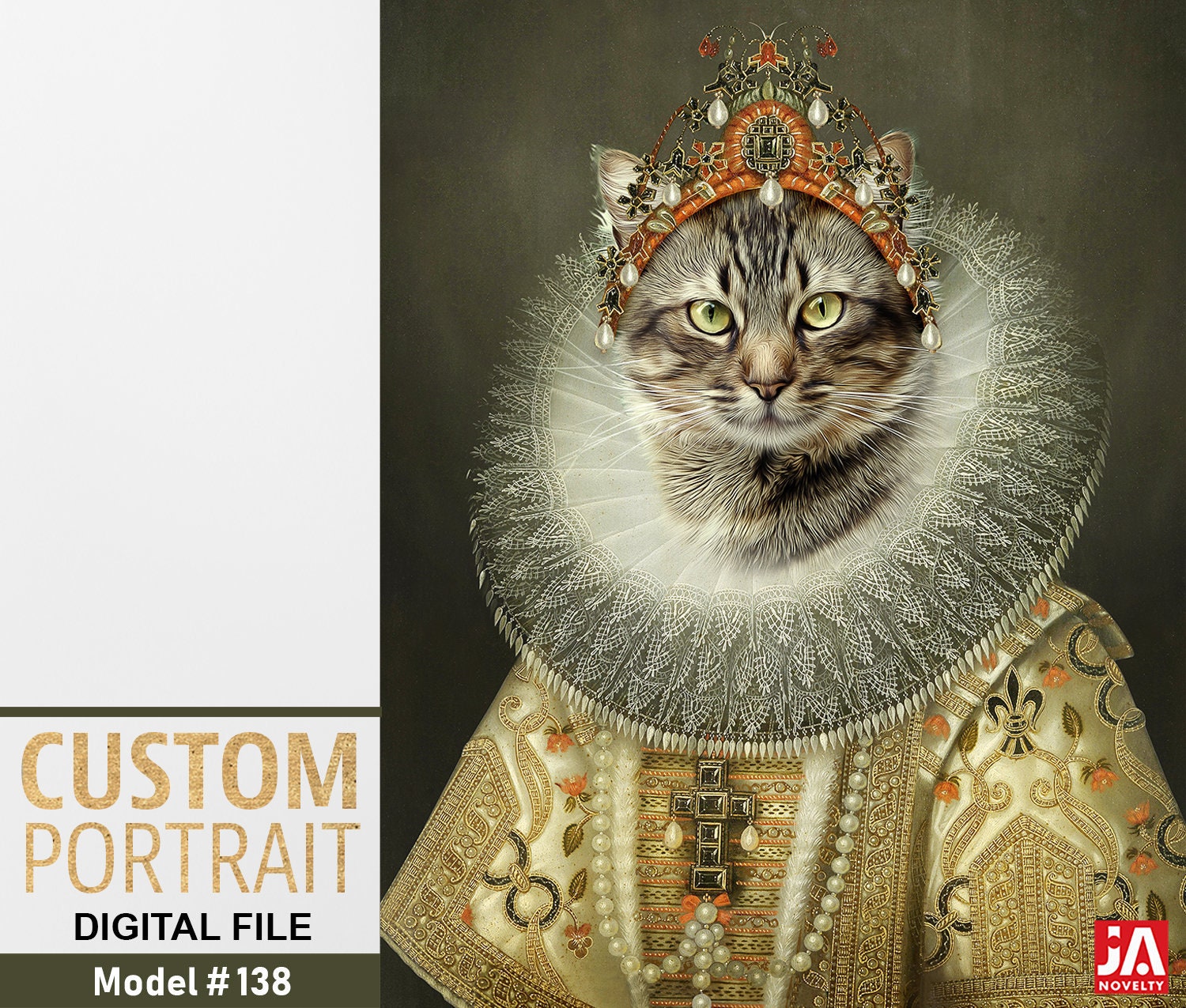 Aristocrat cat  Cat  lover Royal  pet portrait  Renaissance 