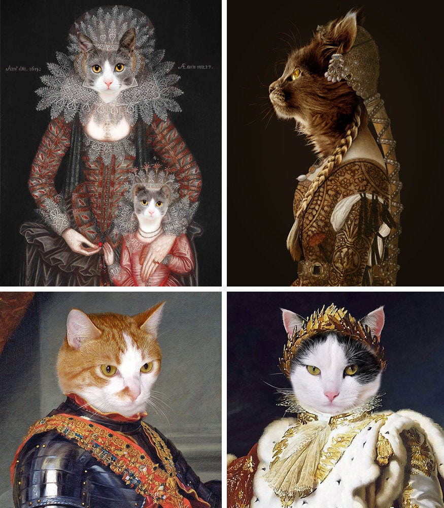 Aristocrat cat  Cat  lover Royal  pet portrait  Renaissance 