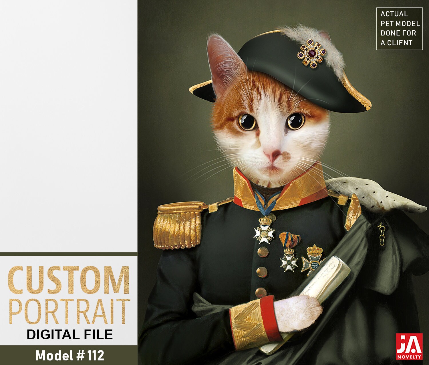 Your pet in Military Uniform Custom pet portrait Unisex Etsy