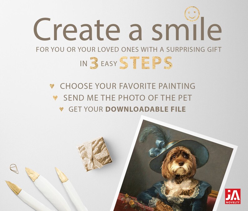 Personalized Christmas Gift Southern Belle Painting from Photo Custom Dog Painting