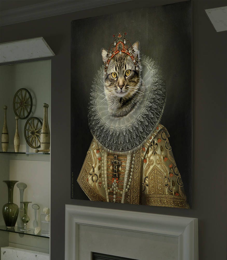 Aristocrat cat  Cat  lover Royal  pet portrait  Renaissance 