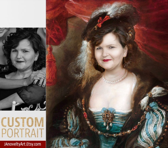 Mother, gift for woman, classical painting replace face, Classy, Renaissance portraits, Medieval portraits, Victorian portraits by JAnovelty