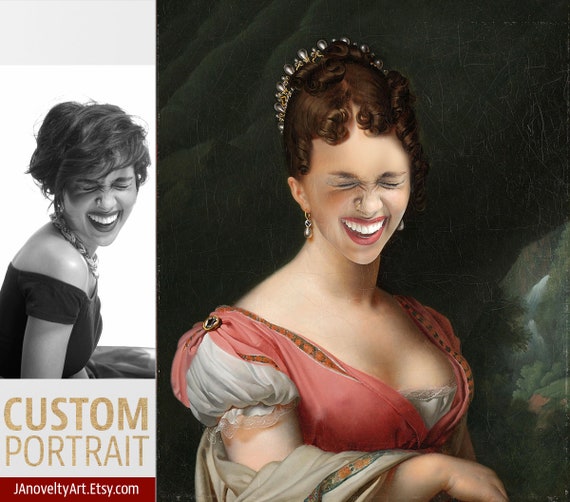 Woman, Romantic Victorian queen, Funny gift, Classical paint, Renaissance portraits, Medieval portraits, Victorian portraits by JAnovelty