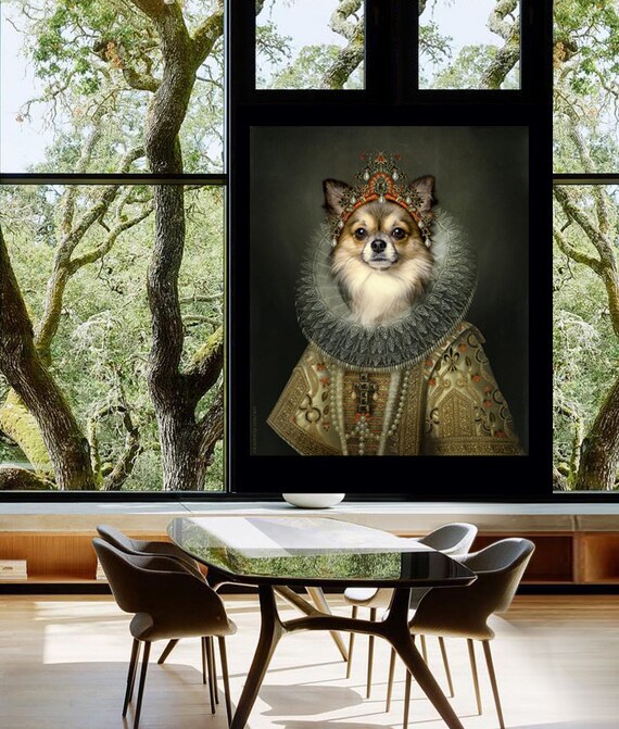 Custom Dog Portrait, Painting from Photo, Personalized Gift for Dad, Funny Gift, Family Portrait, Pet Portrait, Dog Art Poster, Wall Decor