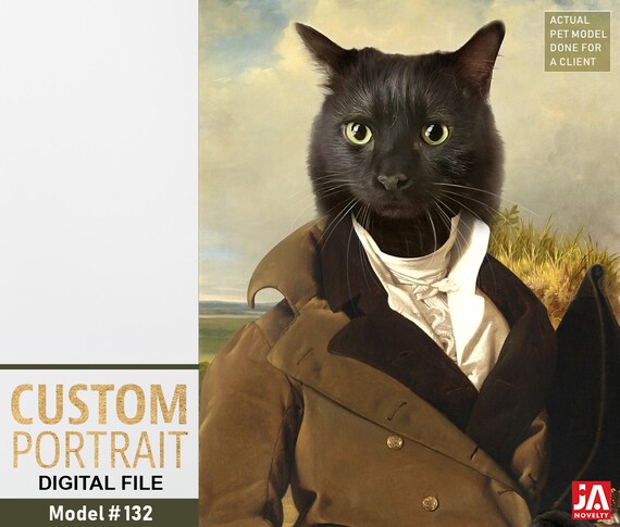 Mr. Darcy, Jane Austen Victorian Gentleman, 18th Century, High class society, Gift idea, Pet portrait, Personalized gift by JAnovelty