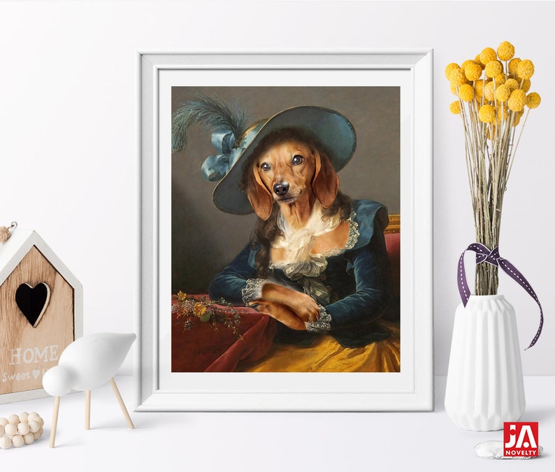 Personalized Christmas Gift Southern Belle Painting from Photo Custom Dog Painting