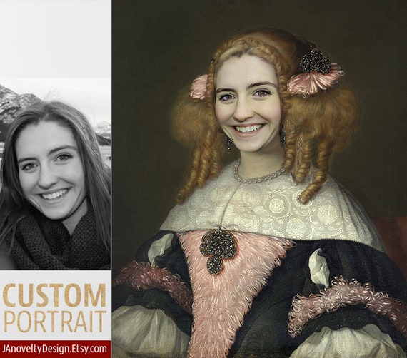 Lady girl, Gift for woman friend, Funny gift, Classical paint, Renaissance portrait, Medieval portraits, Victorian portraits by JAnovelty