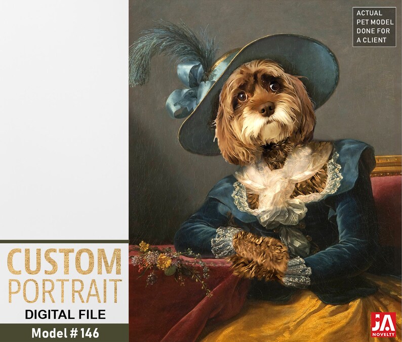 Personalized Christmas Gift Southern Belle Painting from Photo Custom Dog Painting