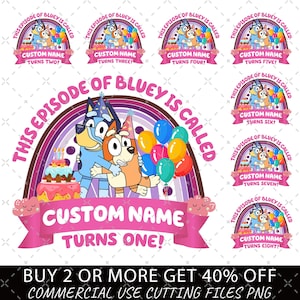 This Episode Of Bluey Is Called Turns 1 To 9 PNG, Bluey Birthday, My Birthday Party, Birthday Gift, Birthday Family Matching, Bluey Numbersq