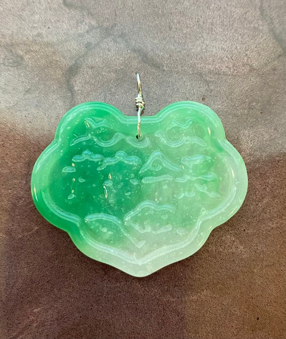 Beautiful Carved Jade Pendant. Lucky Jade Necklace
