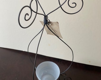 Charming Glass Tea Light accent! Frosted Glass decor, Unique Candle Holder, Unique Tealight decor