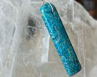 High Grade Chrysocolla Pendant with Sterling Silver Bail