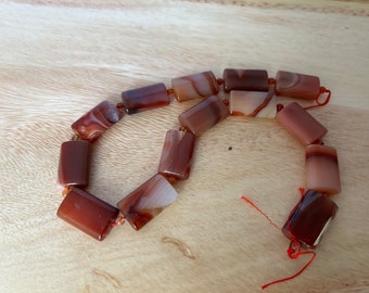 Beautiful Carnelian Beads, 14 beads and 15 spaces or unique polished Carnelian stone, Balances the 2nd Chakra