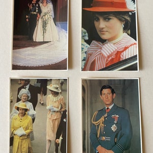 Conjunto completo de cartões postais de casamento real de 1981, casamento da Princesa Diana, lembrança de casamento real, família real vintage, itens colecionáveis de casamento real