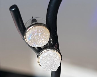 Druzy Quartz Stud