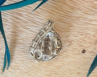 Sterling Silver Wire Wrap Herkimer Diamond, Jewelry Making, Fine metal work,