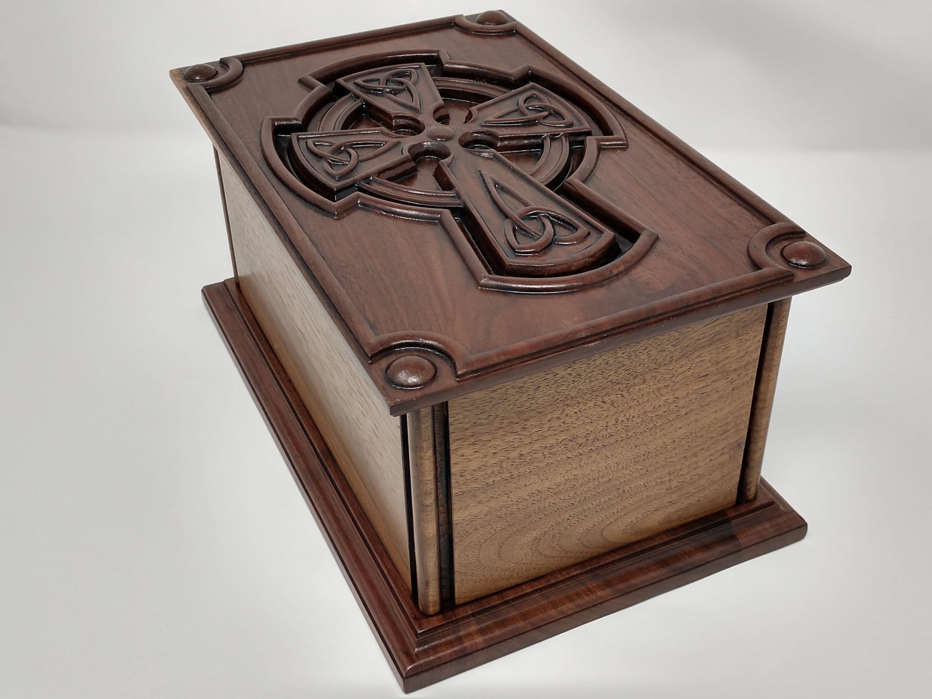 Celtic Cross Urn for Human Ashes / Wooden Irish Memorial Urn / Etsy