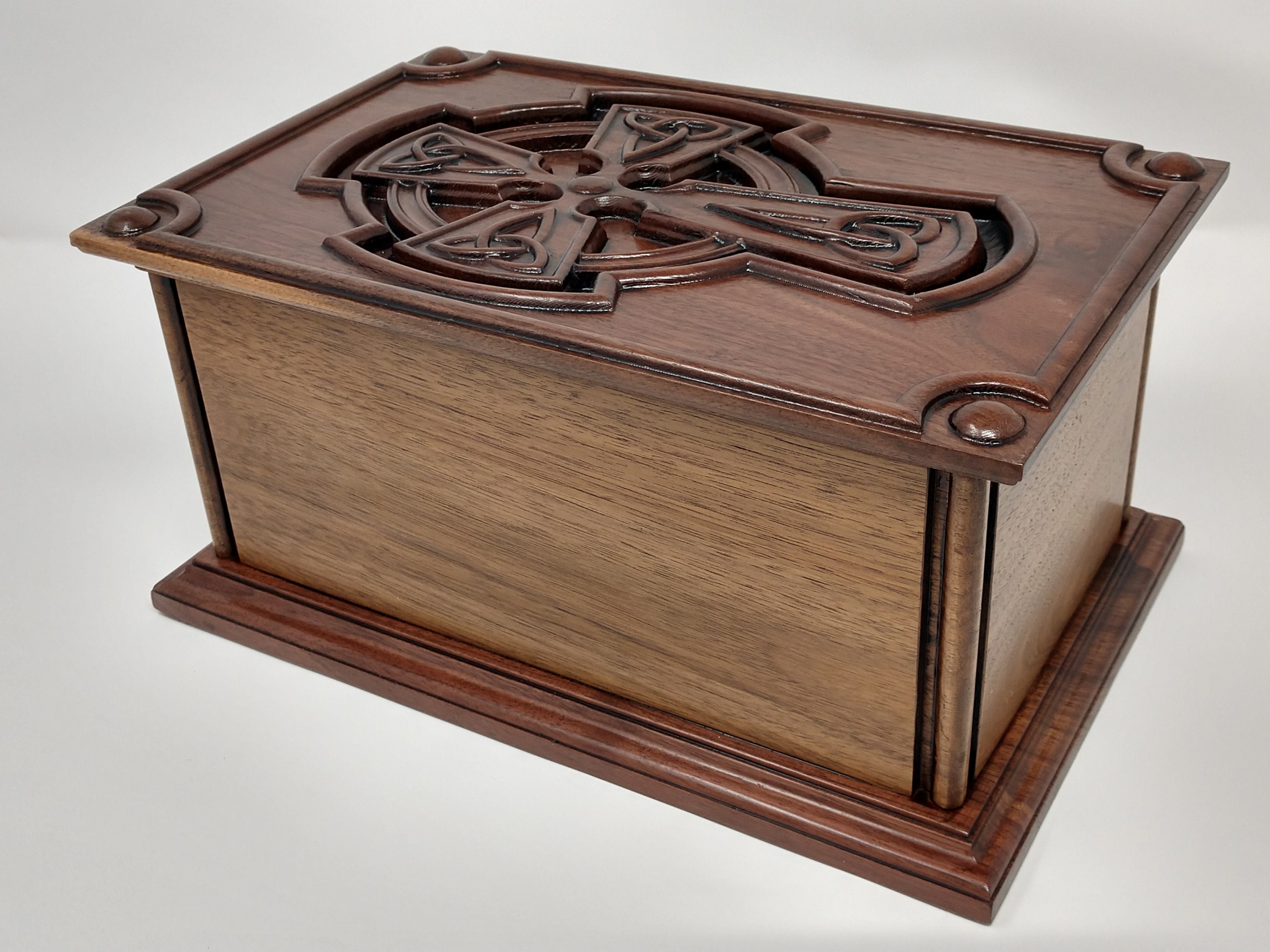 Celtic Cross Urn for Human Ashes / Wooden Irish Memorial Urn / Etsy