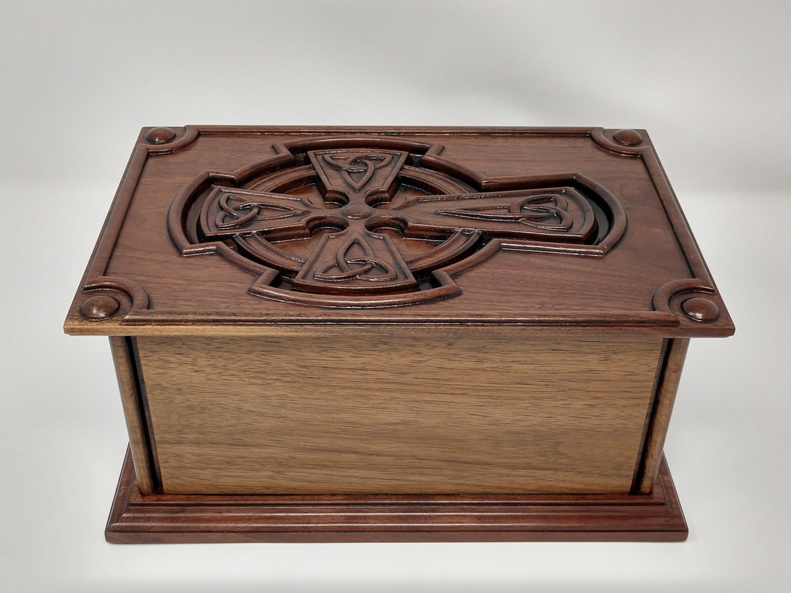 Celtic Cross Urn for Human Ashes / Wooden Irish Memorial Urn / Etsy New Zealand