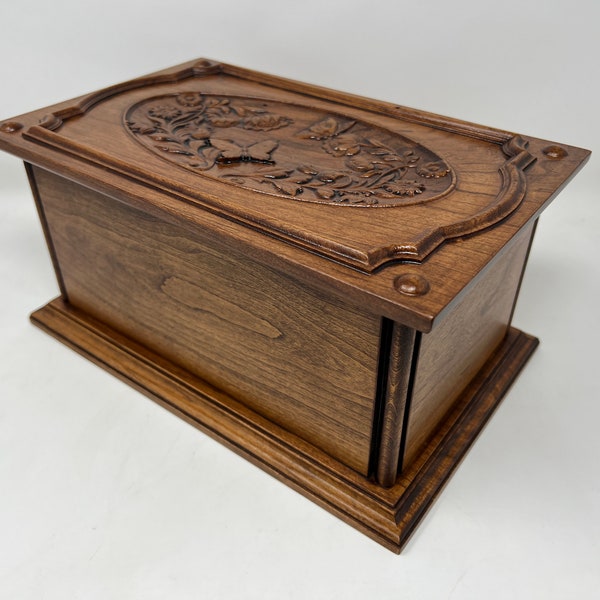 Butterfly Wood Urn Box Etsy