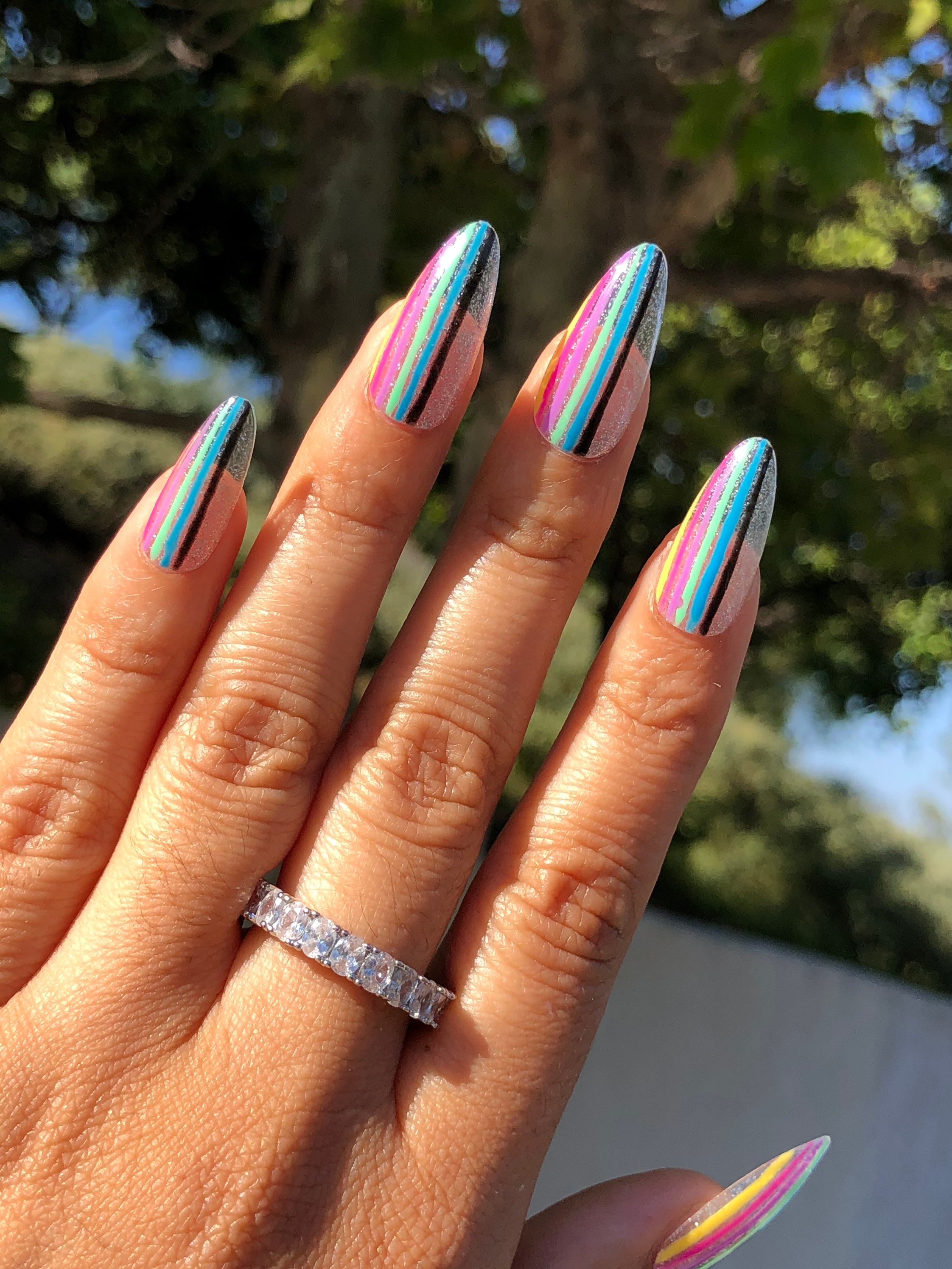 Glitter Nails Press On Nails Neon Nails Butterfly Nails Etsy New Zealand