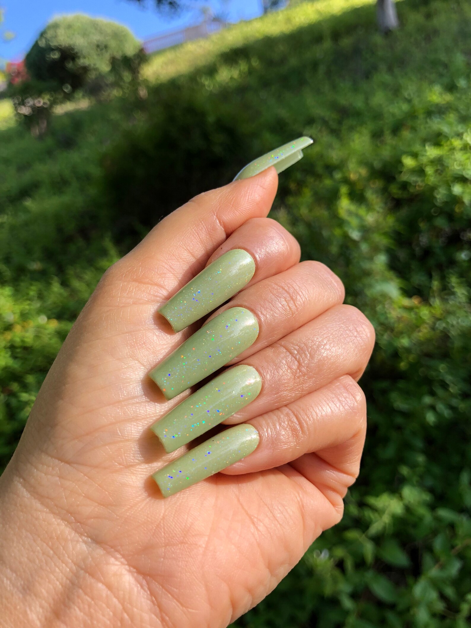Minty Green Nails Press on Nails Olive Green Nails Reusable - Etsy