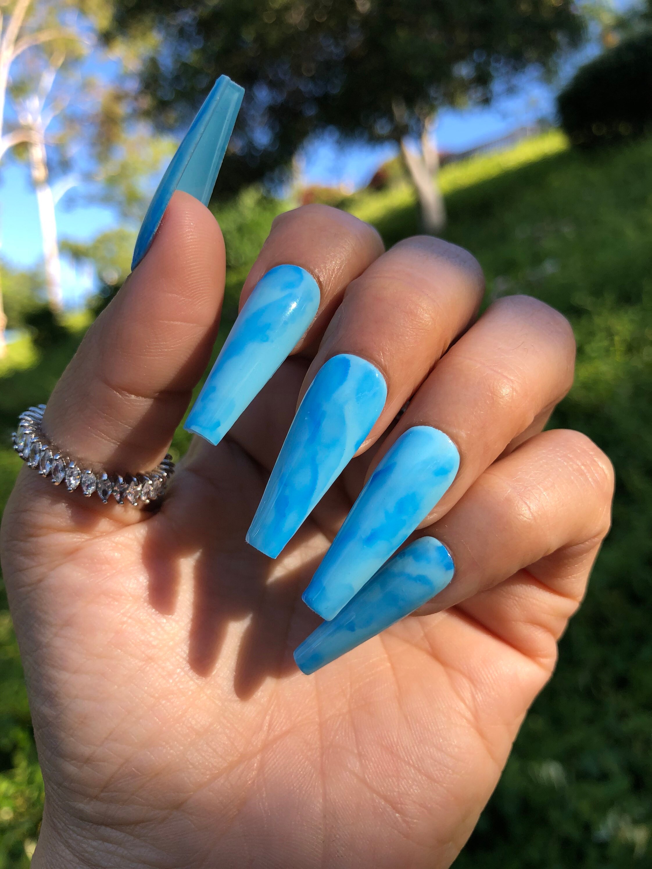 Tie Dye Nails Press On Nails Rainbow Nails Reusable Nails Etsy India