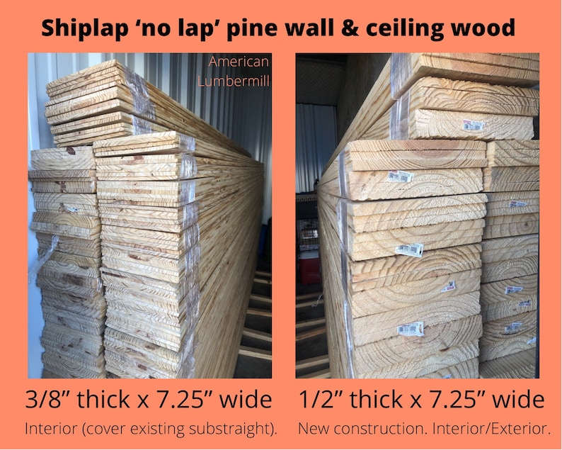 75 SQFT Shiplap no Lap' Boards Thin Wall/ceiling Wood Etsy