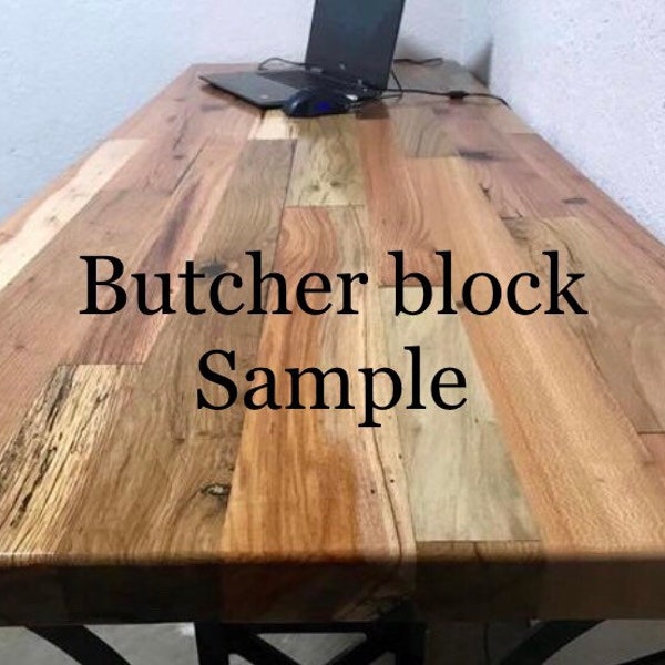 Sample - Reclaimed mixed hardwood countertops from industrial pallet skids butcher block top kitchen island desk