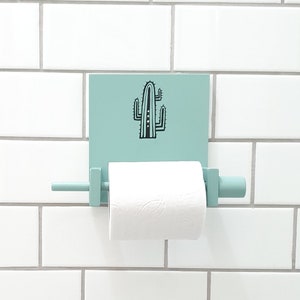 Porta rotolo di carta igienica, Supporto per carta igienica in legno, Supporto per carta igienica, Decorazioni per WC, Accessori da bagno in legno, Decorazioni da bagno rustiche, Cactus