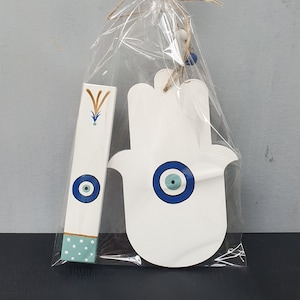 Neues Haus Geschenk Set, Einweihungsgeschenk für Paare, Jüdisches Geschenk, Jüdisches Wohndekor, Jüdisches Hochzeitsgeschenk, Jejuda, Bösen Blick, Mesusa, Hamsa