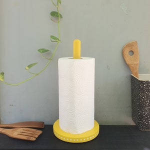 Suporte de toalha de papel, suporte de pé, suporte de rolo de cozinha, suporte de toalha de madeira, decoração rústica de madeira de cozinha, organizador de cozinha, novos presentes para casa