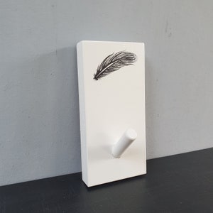 Wandhaken, Houten Hanger, Houten Haken, Handdoekhaken, Kapstok, Ingangshaken, Handdoekhaken, Sieraden Organizer, Feather Decor