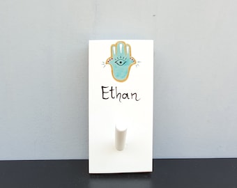 Ganchos de pared de madera, Habitación para niños, Ganchos para mochila, Gancho para toallas, Ganchos de madera, Gancho para abrigo, Gancho de nombre personalizado, Toallero