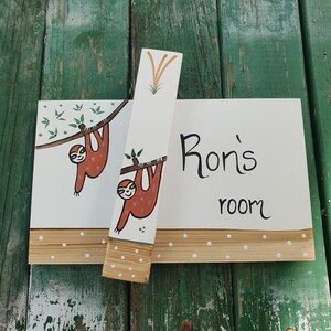 Jewish Baby Gift, Personalized Jewish Gift, Judaica, Personalized Kids Room Decor, Safari Decor, Jewish Nursery, Baby Naming Gift, Sloth