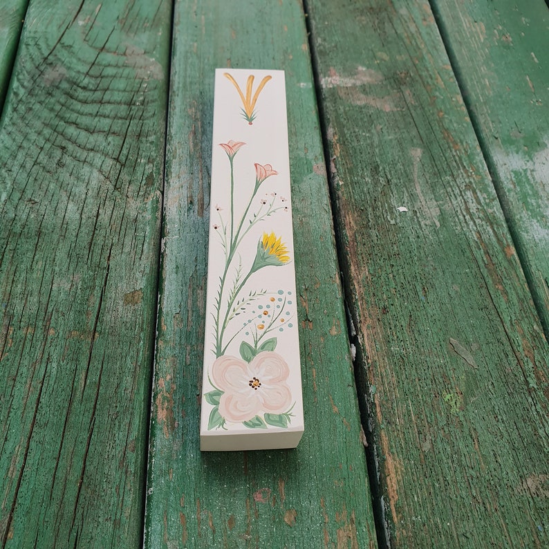 Mezuzah, Floral Mezuzah, Judaica, Jewish Decor, Jewish Art, Jewish Gift for Home, Mezuzah Case, Kosher Mezuzah image 3