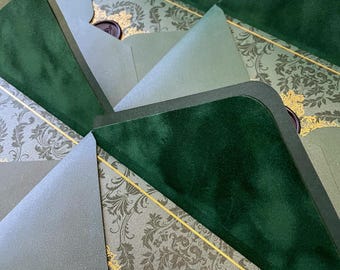 Velvet Wedding Invitation Envelope Liner, Classic Lined Envelopes for Wedding Invitations,