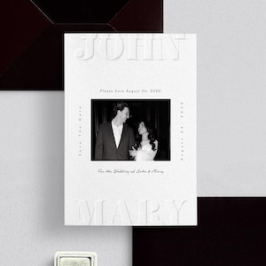 Blind Embossed Save the Date Invite - Debossed | Letterpress Wedding Invitation, Embossed Wedding Invitation, Black Tie Events